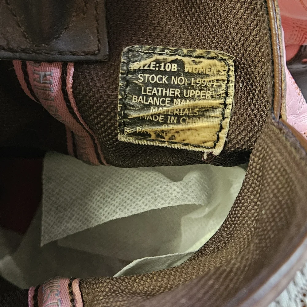 Justin Boots Women's Pink and Brown Ankle Booties - Picture 2 of 4